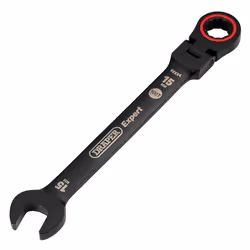 Draper 15MM FLEX HEAD RATCHET SPANNER 03922 HI-TORQÃ Metric Flexible Head Ratchet Combination Spanners, Black