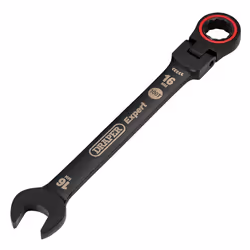 Draper 16MM FLEX HEAD RATCHET SPANNER 03923 HI-TORQÃ Metric Flexible Head Ratchet Combination Spanners, Black