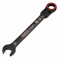 Draper 19MM FLEX HEAD RATCHET SPANNER 03926 HI-TORQÃ Metric Flexible Head Ratchet Combination Spanners, Black