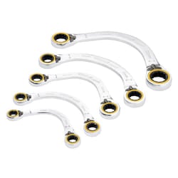 Draper 5PC HALF MOON RATCHET SPAN SET 03941 HI-TORQÃ Double Ring Ratchet Half Moon Spanner Set (5 Piece)
