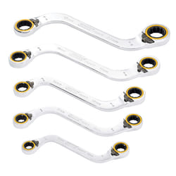 Draper 5PC S RATCHET SPANNER SET 03947 HI-TORQÃ Double Ring Ratchet S-Shape Spanner Set (5 Piece)