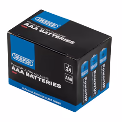 Draper AAA BATTERIES - PACK OF 24 03969 Draper PowerUP Ultra Alkaline Batteries