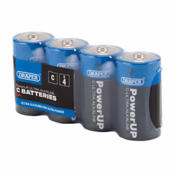 Draper C BATTERIES - PACK OF 4 03977 Draper PowerUP Ultra Alkaline Batteries