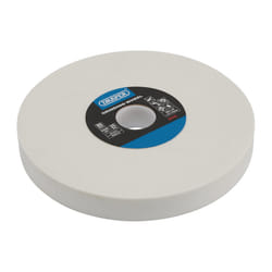 Draper GRINDING WHEEL 80G 200X25MM W 04142 Aluminium Oxide Bench Grinding Wheel, 200 x 25mm, 80G, White