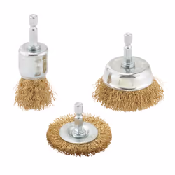 Draper BRASSED WIRE BRUSH SET 3PCS 07435 Brassed Steel Crimped Wire Brush Set (3 Piece)