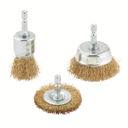 Draper BRASSED WIRE BRUSH SET 3PCS 07435 Brassed Steel Crimped Wire Brush Set (3 Piece)