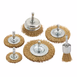 Draper BRASSED WIRE BRUSH SET 6PCS 07436 Brassed Steel Crimped Wire Brush Set (6 Piece)