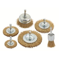 Draper BRASSED WIRE BRUSH SET 6PCS 07436 Brassed Steel Crimped Wire Brush Set (6 Piece)