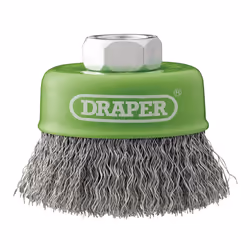 Draper 65MM CUP BRUSH STAINLESS M14 08051 Stainless-Steel Crimped Wire Cup Brushes, M14