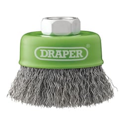 Draper 65MM CUP BRUSH STAINLESS M14 08051 Stainless-Steel Crimped Wire Cup Brushes, M14
