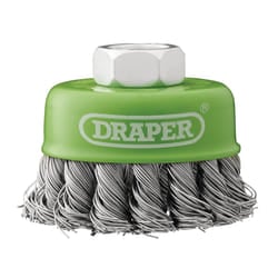 Draper 65MM TWIST CUP BRUSH SS M14 08053 Stainless-Steel Twist-Knot Wire Cup Brushes, M14