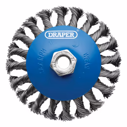 Draper BEVELLED WIRE WHEEL 115MM M14 08063 Steel Bevelled Twist-Knot Wire Wheel Brushes, M14