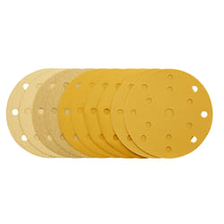 Draper 150MM GOLD SAND DISC ASRT 15DE 08480 Gold Sanding Discs with Hook & Loop, 150mm, 15 Dust Extraction Holes (Pack of 10)