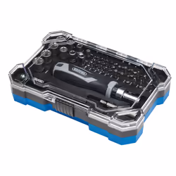 Draper SET 10 - 55PC SET Soft Grip Ratchet Screwdriver and Bit Set (55 Piece)