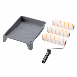 Draper 9" ROLLER TRAY SET - P/MEDIUM Medium Pile Polyester Paint Roller Set with Soft Grip (5 Piece)
