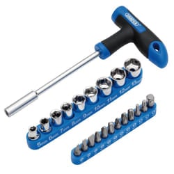 21011 T-Handle Screwdriver, Socket and Bit Set, 1/4" Sq. Dr. (22 Piece)