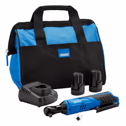Draper 12V3/8SQDRIVE RATCH WREN KIT2 23649 23649 12V Ratchet Kit, 2 x 1.5Ah Batteries, 1 x Fast Charger, 1 x Tool bag