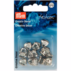 Prym Heart Metal Studs Silver - per pack of 20