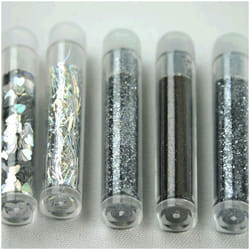 Glitter Flitter Craft Set  Black Silver - per pack of 5