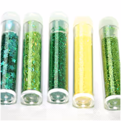 Glitter Flitter Craft Set Yellow Green - per pack of 5