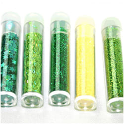 Glitter Flitter Craft Set  Yellow Green - per pack of 5