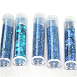 Glitter Flitter Craft Set  Turquoise Mid Blue - per pack of 5