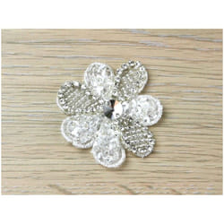 Diamante Crystal Appliques  Silver - each