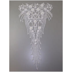 Large Embroidered Appliques  Ivory - each