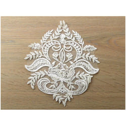 Beaded Appliques  Ivory - each