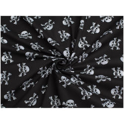 Minerva Printed Polycotton Fabric Black/White - per metre