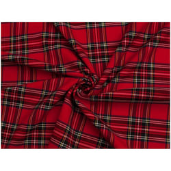 Minerva Stretch Woven Suiting - per metre - Red & Green