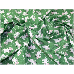 Minerva Printed Polycotton Fabric Green - per metre