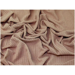 Minerva Waffle Sweater Knit Stretch Fabric Beige - per metre