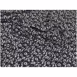 Minerva Viscose Twill Fabric Ivory on Black - per metre