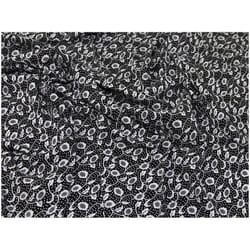 Minerva Viscose Twill Fabric Ivory on Black - per metre