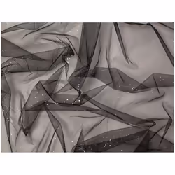 Minerva Glitter Tulle Net - per metre - Black
