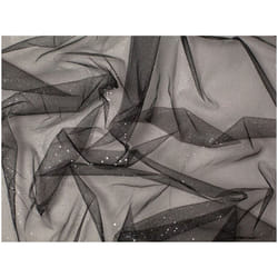 Minerva Glitter Tulle Net - per metre - Black