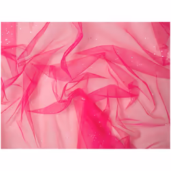 Minerva Glitter Tulle Net - per metre - Flo Pink