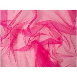 Minerva Glitter Tulle Net - per metre - Flo Pink