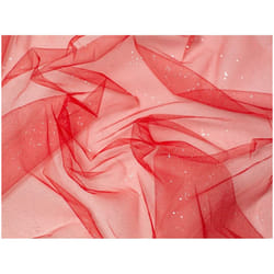 Minerva Glitter Tulle Net - per metre - Red