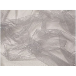 Minerva Glitter Tulle Net - per metre - Silver
