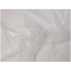 Minerva Glitter Tulle Net - per metre - White