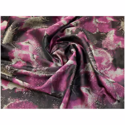 Minerva Catherine Metallic Woven Brocade Fabric Purple & Gold - per metre