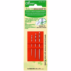 Clover Double Eye Sewing Needles - per pack of 3