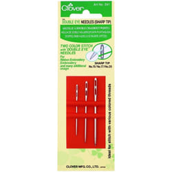 Clover Double Eye Sewing Needles - per pack of 3