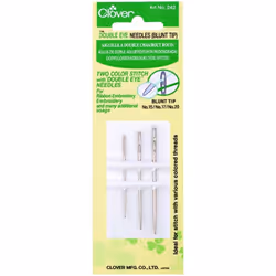Clover Double Eye Sewing Needles - per pack of 3