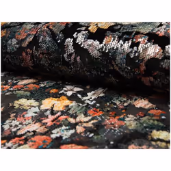 Minerva Sequin Stretch Knit Fabric Khaki - per metre