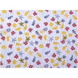 Minerva Printed Polycotton Fabric White - per metre