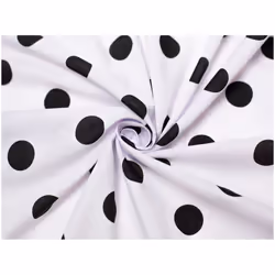 Minerva Printed Polycotton Fabric - per metre - White & Black