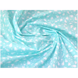 Minerva Printed Polycotton Fabric Aqua - per metre